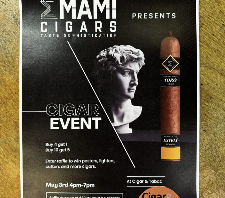 Save the date May 3rd, EMAMI Cigar Event